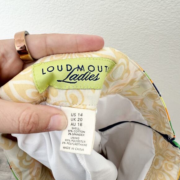 [Loudmouth] Jungle Bogey Geometric Mini Skort Golf Tennis Built In Shorts Sz 14 - Picture 9 of 9